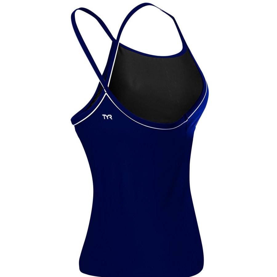 Women Tyr Women'S Two Piece Swimwear | Tyr Guard Tankini 401 Navy