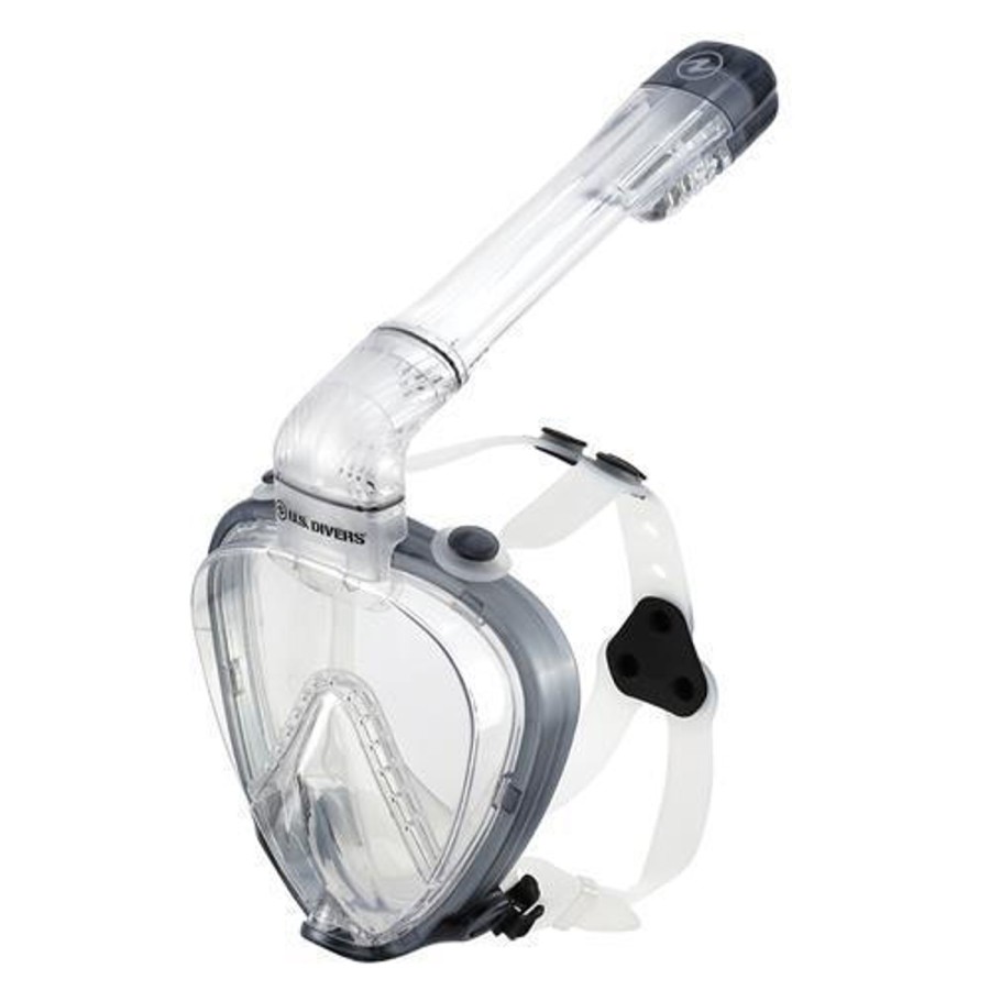 Equipment US DIVERS Training Snorkles | Airgo Full Face Diving Mask And Snorkel Tblk/Tran