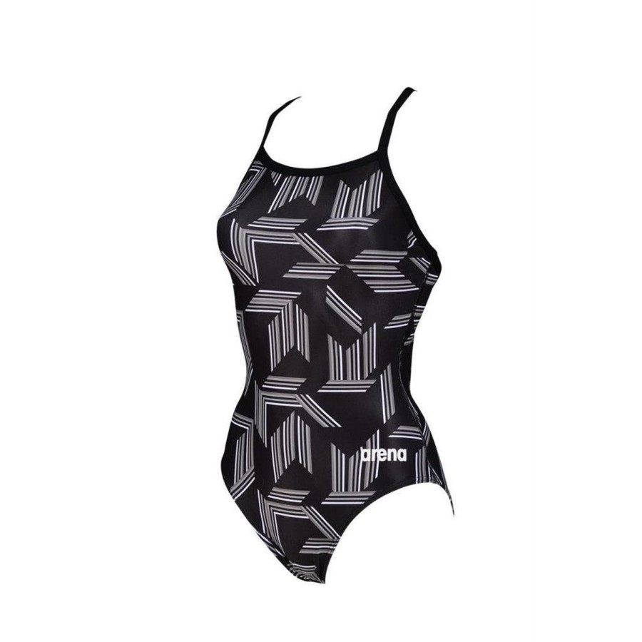 Women Arena One Piece Swimwear | Arena Puzzled Light Drop Back