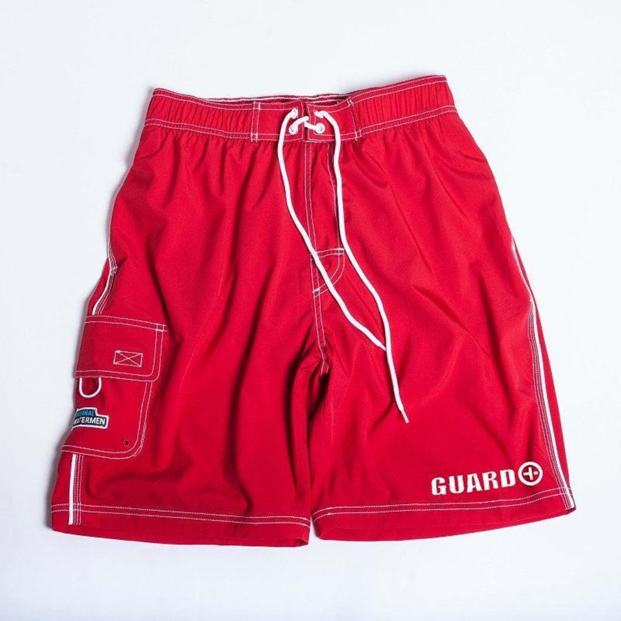 Men Watermen Men'S Lifeguard Swimwear | Watermen Men'S Pro Stretch Boardshort W/Guard Logo