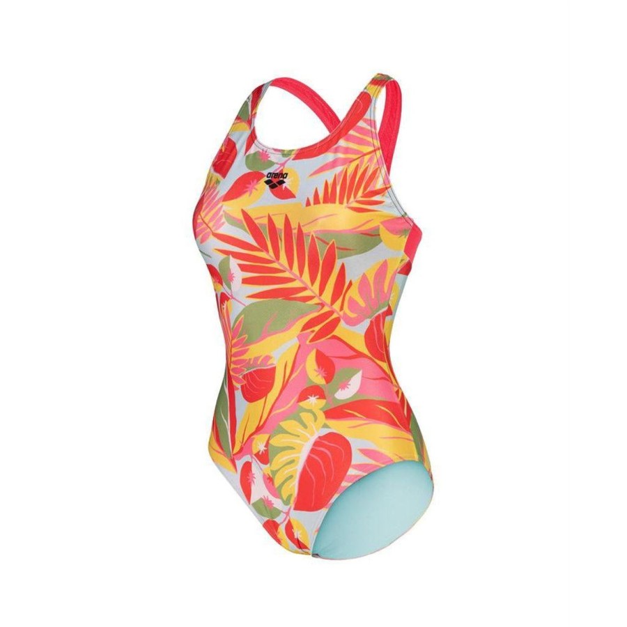 Women Arena One Piece Swimwear | Arena Tropic Control Pro Back 540 Fluo Red-Multi