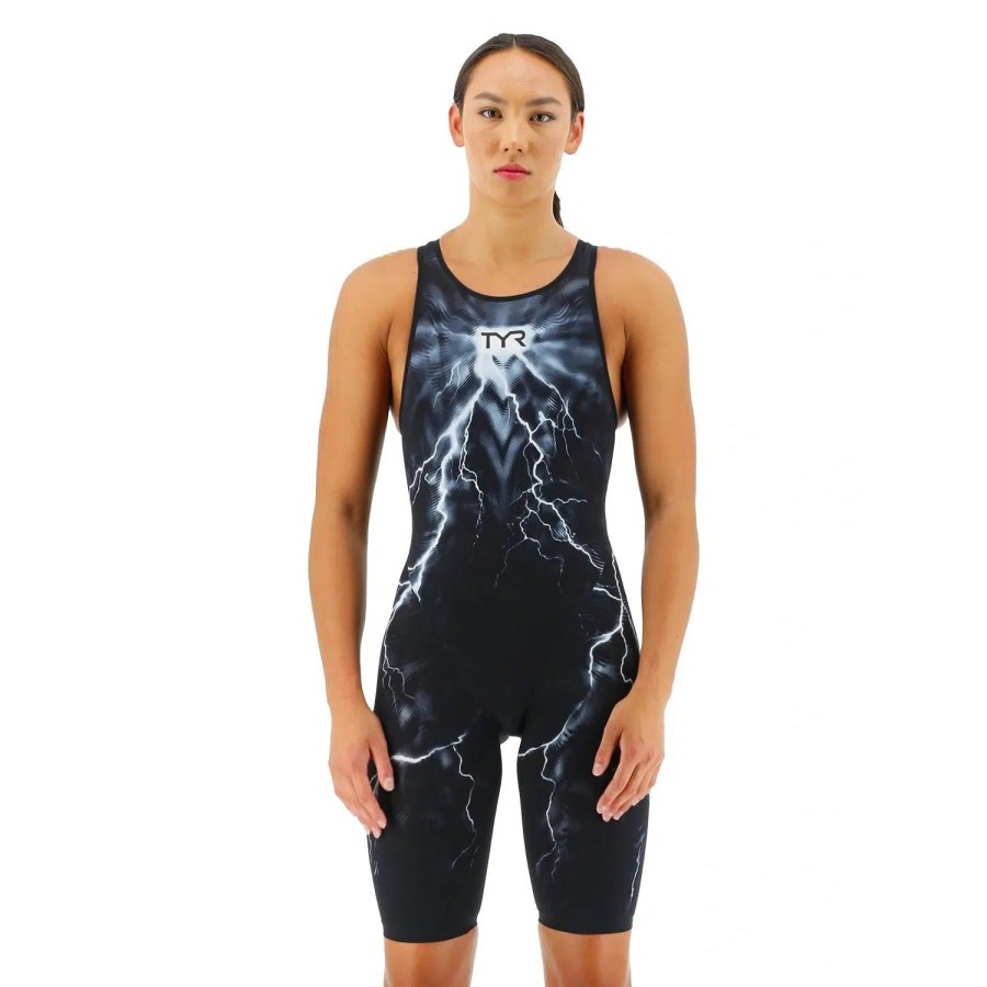 Women TYR Racing & Tech Suits | Tyr Venzo Phantom Oblivion Open Back Tech Suit