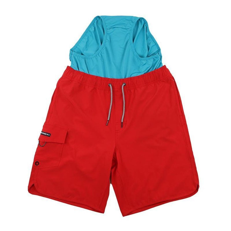 Men Watermen Swim Shorts & Trunks | Watermen Men'S Rincon Stretch Short Red