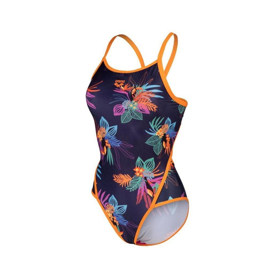 Women Arena One Piece Swimwear | Arena Toucan Super Fly Back 970 Nespola/Navy Multi