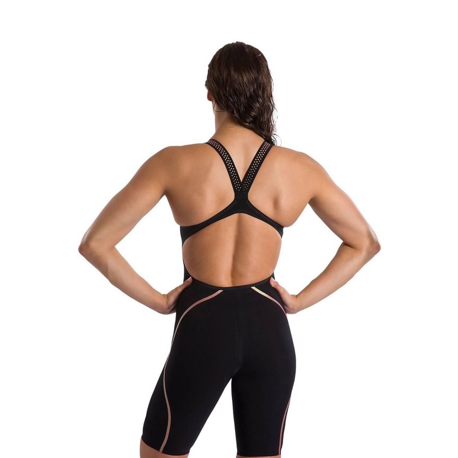 Women Speedo Racing & Tech Suits | Speedo Fastskin Lzr Pure Intent Open Back Kneeskin 003 Black/Rose