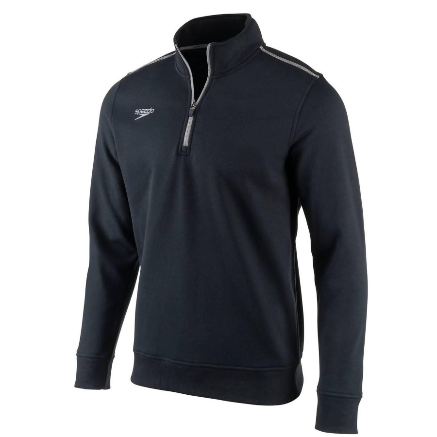 Men Speedo Warmups | Speedo Long Sleeve Fleece Quarter Zip Jacket