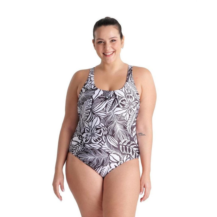 Women Arena One Piece Swimwear | Arena Allover Pro Back Plus 510 Black-Multi