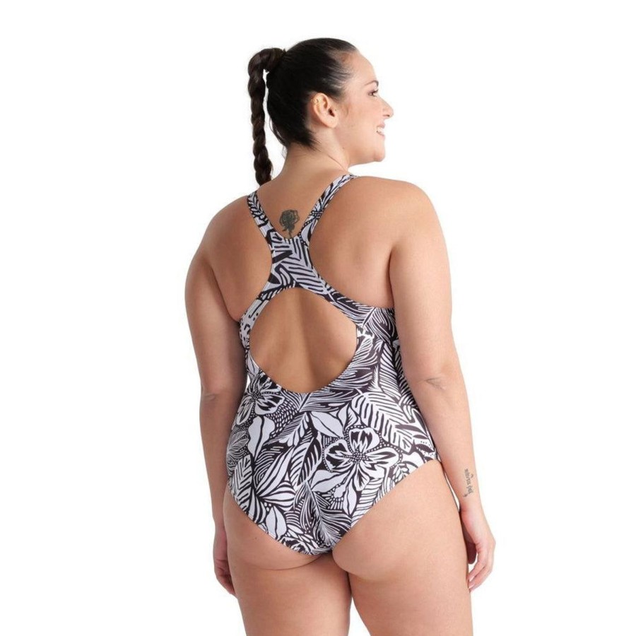 Women Arena One Piece Swimwear | Arena Allover Pro Back Plus 510 Black-Multi